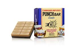PunchBar Dark Chocolate Peanut Butter Jelly THC edible chocolate bar