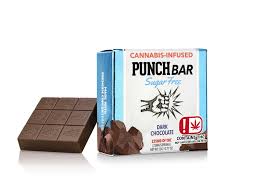 PunchBar Dark Chocolate Sugar Free 225mg THC edible chocolate bar