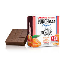 PunchBar Dark Chocolate Tangerine 225mg THC edible chocolate bar