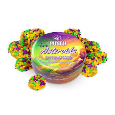 Cart Galactic Fruit Punch Asteroids THC gummies in fruit punch flavor with 100mg potency