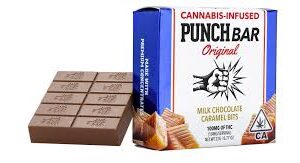 PunchBar Milk Chocolate Caramel Bits THC edible chocolate bar
