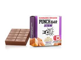 PunchBar Milk Chocolate Caramel Extreme THC edible chocolate bar