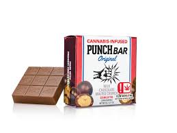 PunchBar Milk Chocolate Malted Crunch 225mg THC edible chocolate bar