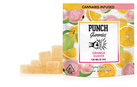 Punch Orange Guava Gummies 100mg THC edibles with tropical orange and guava flavor