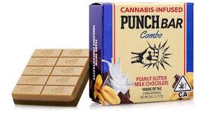 PunchBar Peanut Butter Milk Chocolate THC edible chocolate bar