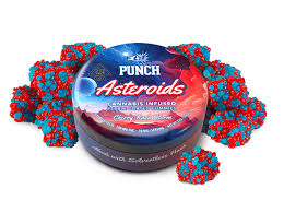 Punchbar Cherry Razz Storm Asteroids THC gummies in cherry raspberry flavor with 100mg potency