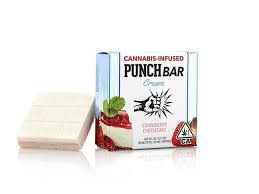 PunchBar Strawberry Cheesecake White Chocolate 225mg THC edible chocolate bar