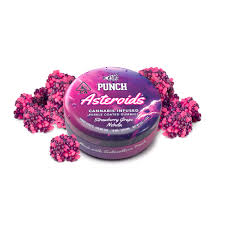 Cart Punch Strawberry Grape Nebula Asteroids THC gummies in strawberry grape flavor with 100mg potency
