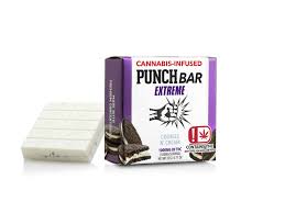 PunchBar Cookies N' Cream White Chocolate Extreme 1000mg THC edible chocolate bar