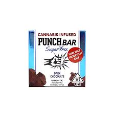 PunchBar Sugar Free Dark Chocolate 100mg THC edible chocolate bar